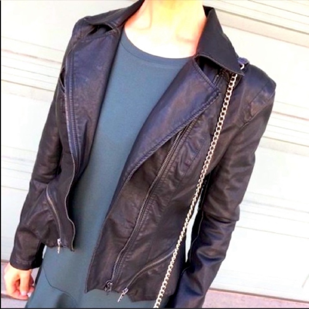 Blank NYC faux leather moto jacket